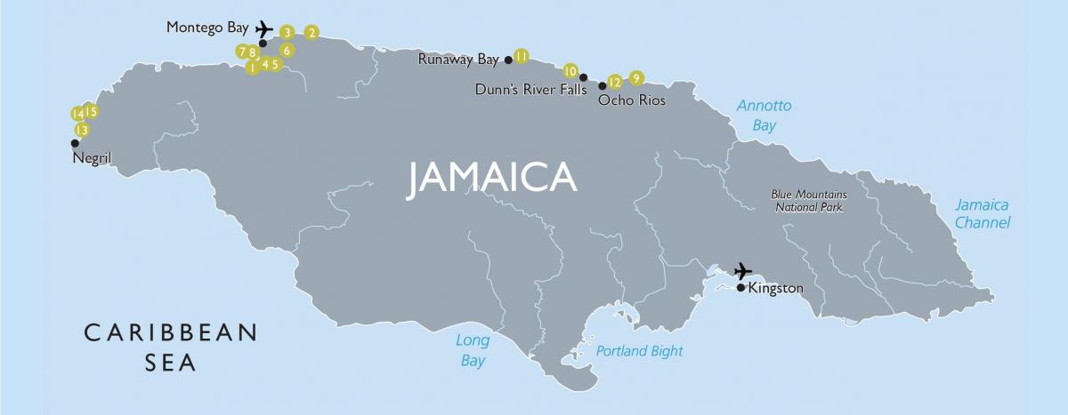 Карта на Ямайка летища