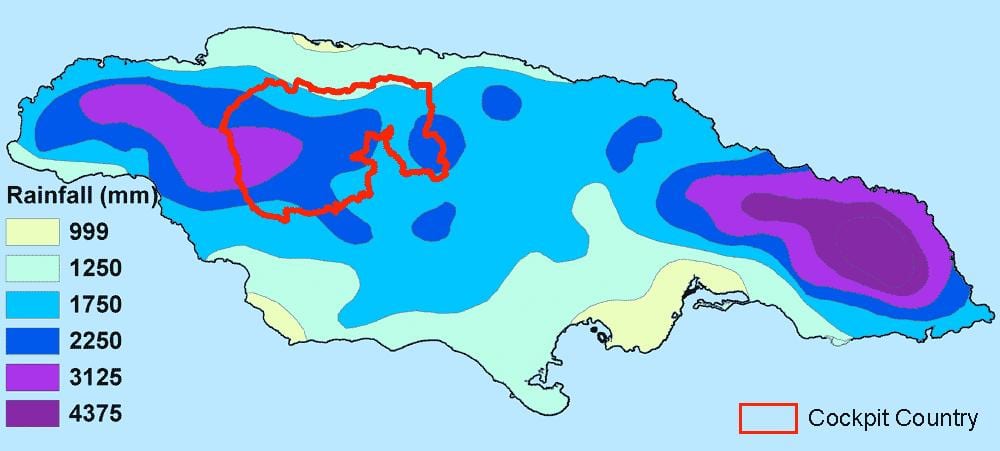 Карта на Ямайка климат