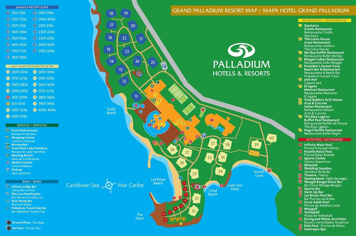 Картата Grand palladium Ямайка курорт