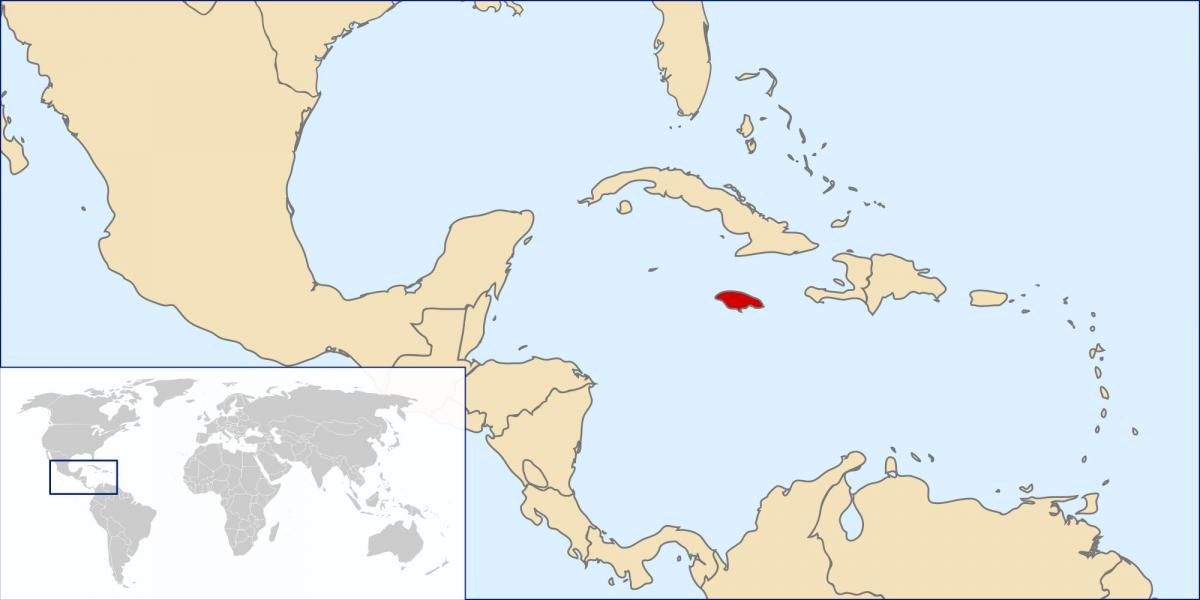 Ямайка върху картата на света