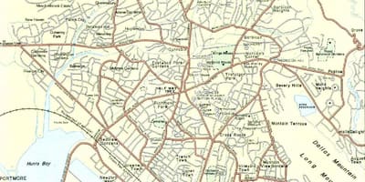 Карта квартали на Кингстън, Ямайка 
