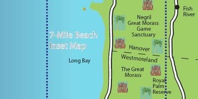 Карта на negril Ямайка 7-мильного плажа