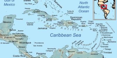 Карта на Ямайка и съседните острови